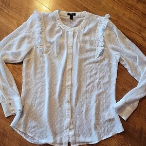 Express Swis Dot  Textured Blouse. Size Medium.